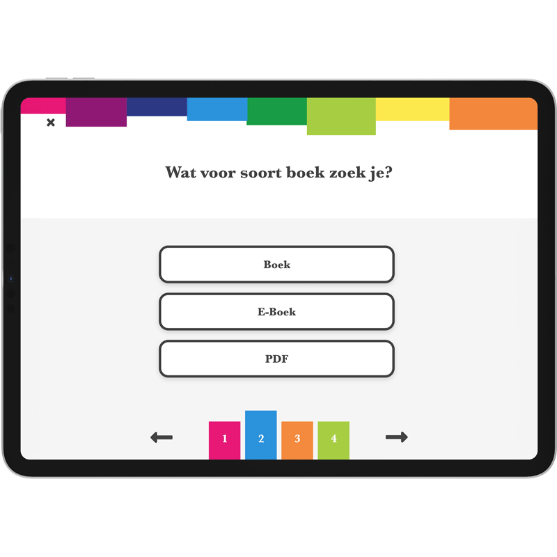 ipad mockup van de boekenzoeker app